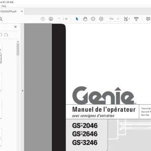 Genie lift GS-2046 GS-2646 GS-3246 Manuel de l`Operateur 1000060