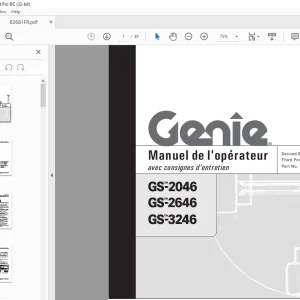 Genie lift GS-2046 GS-2646 GS-3246 Manuel de l`Operateur 82681