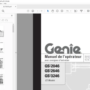 Genie lift GS-2046 GS-2646 GS-3246 Manuel de l`Operateur 82785