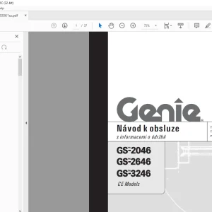 Genie lift GS-2046 GS-2646 GS-3246 Návod k obsluze Manual 1000061