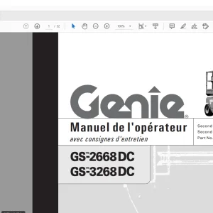 Genie lift GS-2668 DC GS-3268 DC Manuel de l’opérateur 82262