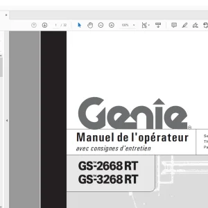 Genie lift GS-2668 RT GS-3268 RT Manuel de l’opérateur 82233