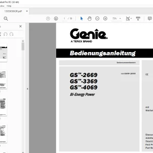 Genie lift GS-2669 GS-3369 GS-4069 Bi-Energy Power Bedienungsanleitung 1305656