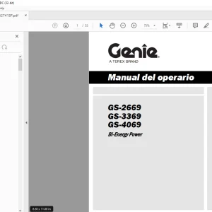 Genie lift GS-2669 GS-3369 GS-4069 Manual del operario 1252741