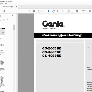 Genie lift GS-2669BE GS-3369BE GS-4069BE Bedienungsanleitung 1278003