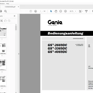 Genie lift GS-2669DC GS-3369DC GS-4069DC Bedienungsanleitung 1305655