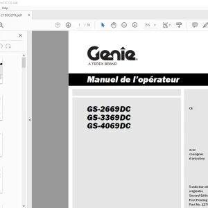 Genie lift GS-2669DC GS-3369DC GS-4069DC Manuel de l’opérateur 1278002