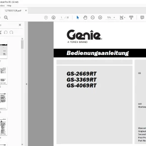 Genie lift GS-2669RT GS-3369RT GS-4069RT Bedienungsanleitung 1278001