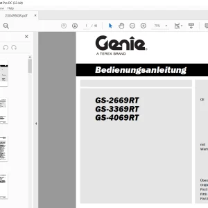 Genie lift GS-2669RT GS-3369RT GS-4069RT Bedienungsanleitung 230495