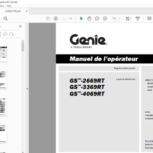 Genie lift GS-2669RT GS-3369RT GS-4069RT Manuel de l’opérateur 229831