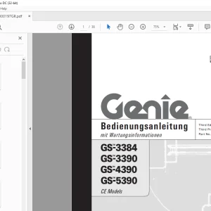 Genie lift GS-3384 GS-3390 GS-4390 GS-5390 Bedienungsanleitung 1000197