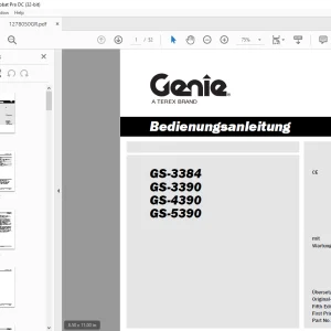 Genie lift GS-3384 GS-3390 GS-4390 GS-5390 Bedienungsanleitung 1278050
