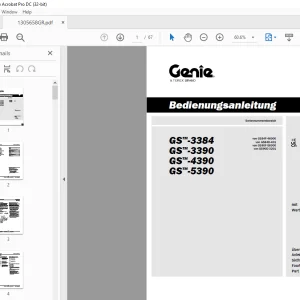 Genie lift GS-3384 GS-3390 GS-4390 GS-5390 Bedienungsanleitung 1305658