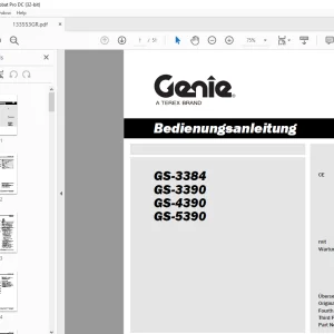 Genie lift GS-3384 GS-3390 GS-4390 GS-5390 Bedienungsanleitung 133553