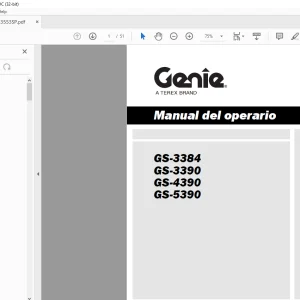 Genie lift GS-3384 GS-3390 GS-4390 GS-5390 Manual del operario 133553