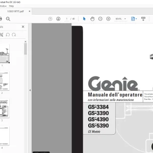 Genie lift GS-3384 GS-3390 GS-4390 GS-5390 Manuale dell’operatore 1000197