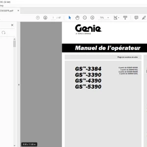 Genie lift GS-3384 GS-3390 GS-4390 GS-5390 Manuel de l’opérateur 1305658