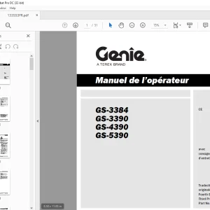Genie lift GS-3384 GS-3390 GS-4390 GS-5390 Manuel de l’opérateur 133553