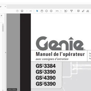 Genie lift GS-3384 GS-3390 GS-4390 GS-5390 Manuel de l’opérateur 82415
