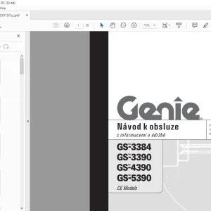 Genie lift GS-3384 GS-3390 GS-4390 GS-5390 Návod k obsluze Manual
