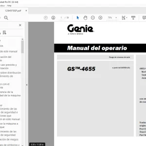 Genie lift GS-4655 Manual del operario 1294978  - PDF DOWNLOAD (Spanish)
