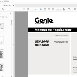 Genie lift GTH-1048 GTH-1056 Manuel de l’opérateur