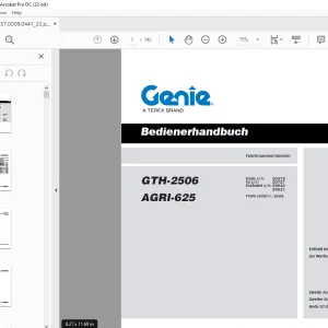 Genie Lift GTH-2506 AGRI-625 Bedienerhandbuch PDF Download