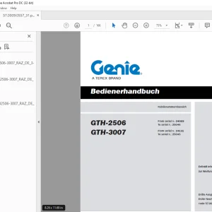 Genie lift GTH-2506 GTH-3007 Bedienerhandbuch 57.0009.0557 PDF