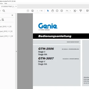 Genie lift GTH-2506 GTH-3007 Bedienerhandbuch 57.0009.0778 PDF
