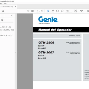 Genie lift GTH-2506 GTH-3007 Manual del Operador PDF