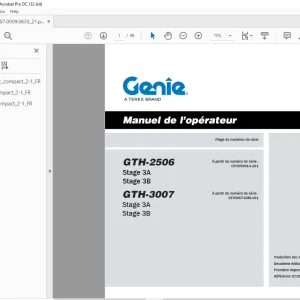 Genie Lift GTH-2506 GTH-3007 Manuel de l'Operateur PDF Download
