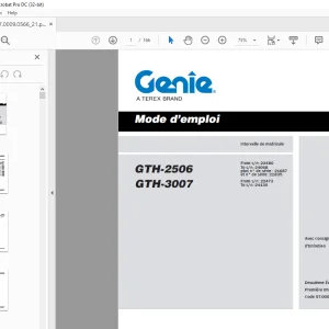 Genie lift GTH-2506 GTH-3007 Manuel de l'opérateur PDF