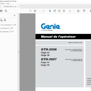 Genie lift GTH-2506 GTH-3007 Manuel de l’opérateur PDF