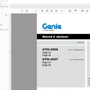 Genie lift GTH-2506 GTH-3007 Návod k Obsluze Manuál 57.0009.074