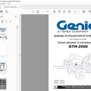 Genie lift GTH-2506 MANUEL D'UTILISATION ET D'ENTRETIEN PDF