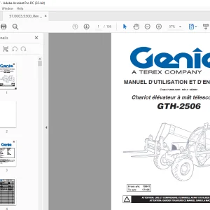 Genie lift GTH-2506 Manuel de l’opérateur  - PDF DOWNLOAD (FRENCH)