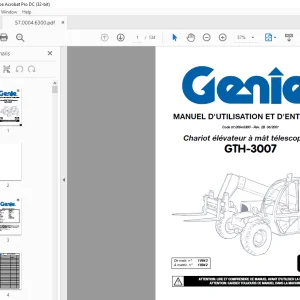 Genie lift GTH-3007 MANUEL D’UTILISATION ET D’ENTRETIEN