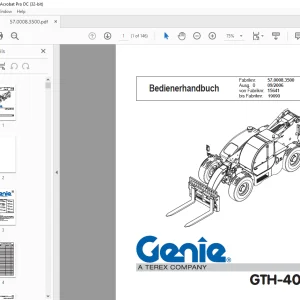 Genie lift GTH-4013 SX Bedienerhandbuch  -  PDF DOWNLOAD (GERMAN)