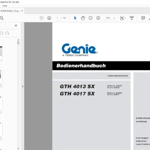 Genie lift GTH 4013 SX GTH 4017 SX Bedienerhandbuch - PDF DOWNLOAD (GERMAN