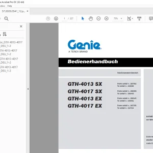 Genie lift GTH-4013 SX GTH-4017 SX GTH-4013 EX GTH-4017 EX Bedienerhandbuch