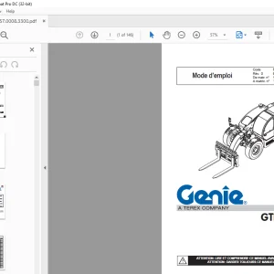 Genie lift GTH-4013 SX Mode d’emploi - PDF DOWNLOAD (French)
