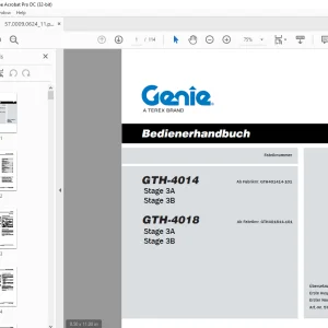 Genie lift GTH-4014 GTH-4018 Bedienerhandbuch 57.0009.0624