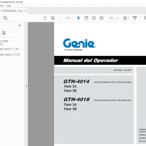 Genie lift GTH-4014 GTH-4018 Manual del Operador PDF