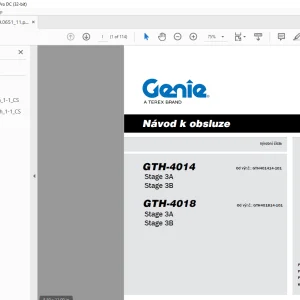 Genie lift GTH-4014 GTH-4018 Návod k obsluze Manual