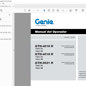 Genie lift GTH-4016 R GTH-4018 R GTH-5021 R Manual del Operador