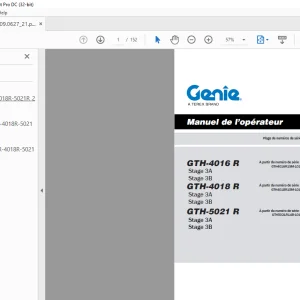 Genie lift GTH-4016 R GTH-4018 R GTH-5021 R Manuel de l’opérateur