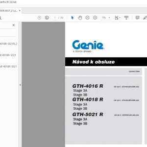 Genie lift GTH-4016 R GTH-4018 R GTH-5021 R Návod k Obsluze Manuál