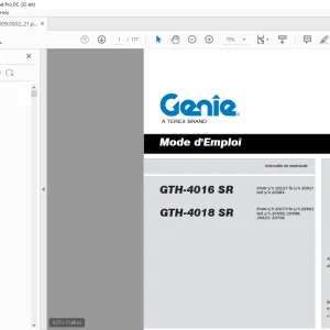 Genie lift GTH-4016 SR GTH-4018 SR Mode d'Emploi