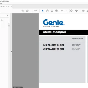 Genie lift GTH-4016 SR GTH-4018 SR Mode d’Emploi PDF