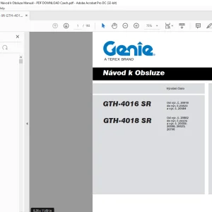Genie lift GTH-4016 SR GTH-4018 SR Návod k Obsluze Manuál